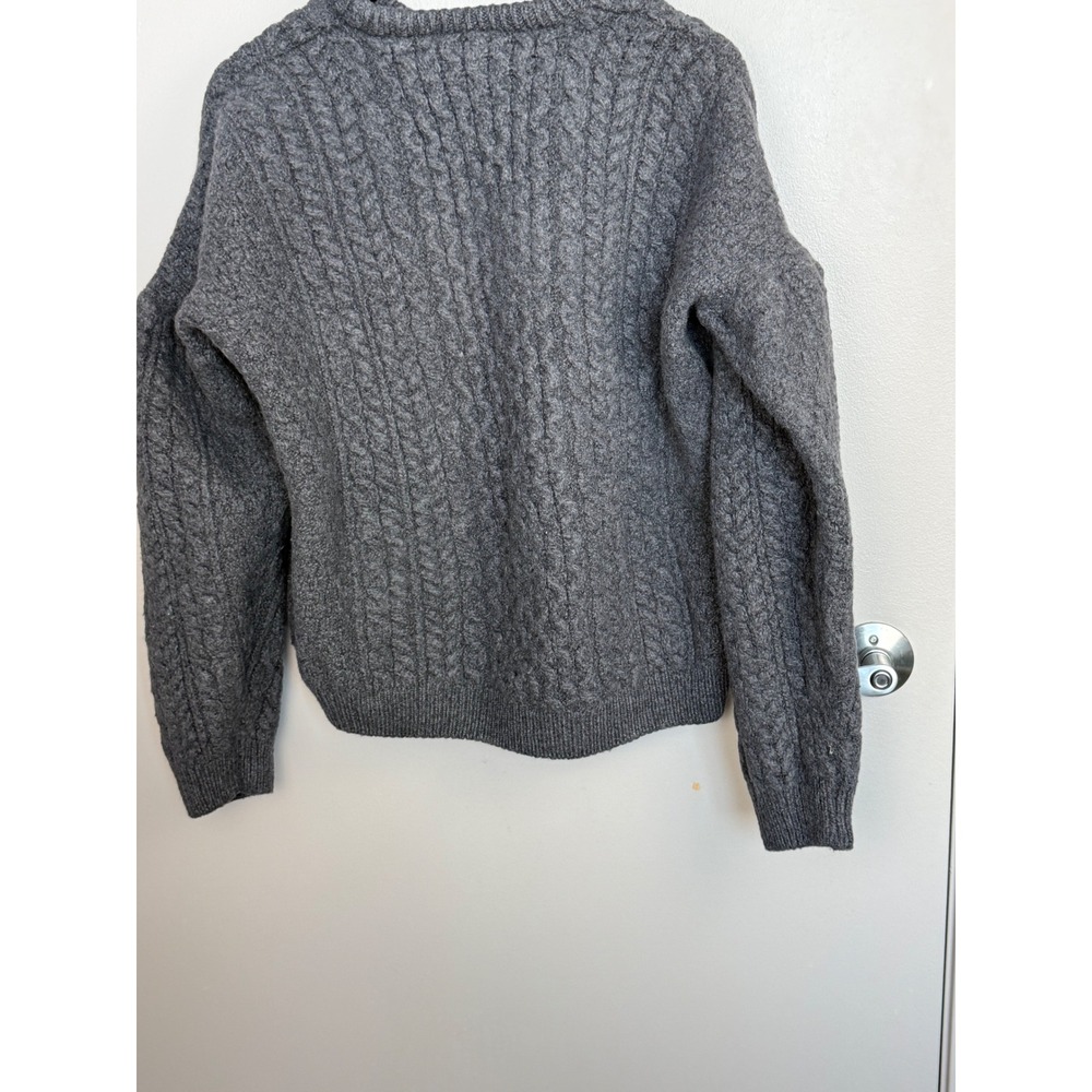 Aran Woollen Mills Merino Wool Cable Knit Sweater Gray Made in Ireland XL - Picture 10 of 12